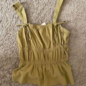 khaki green tank top